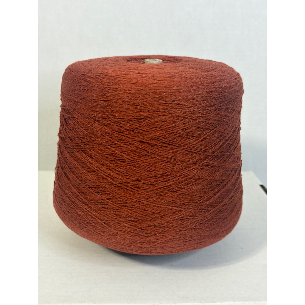 Vintage Wehadkee Russet Yarn Cone 32 Count Orange Brown Fiber Art 1985